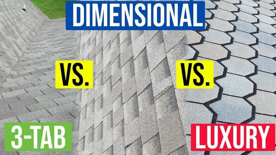3 tab vs. Dimensional vs. Luxury Shingles