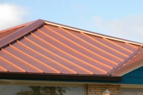 Copper metal roof 